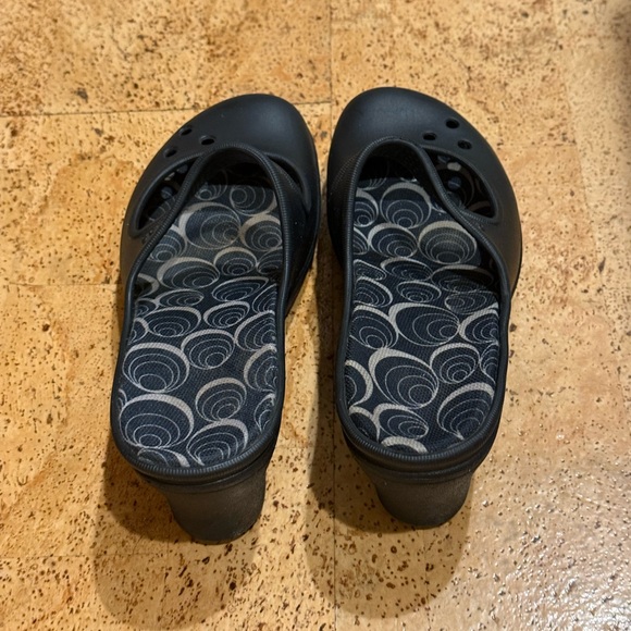 Crocs Frances Mary Jane Black Wedge Heel Slip On Mules Women's Sandals Size 8 - Picture 5 of 14